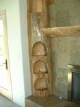 Carved Pine Log Fireplace Mantel 1 small