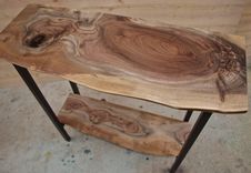 Live Edge Walnut Entry Table With Steel Base 4 small