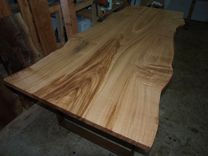 Live Edge Chestnut Table With Steel Base. 3 small