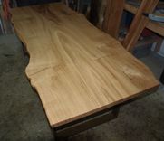 Live Edge Chestnut Table With Steel Base. 5 small