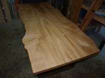 Live Edge Chestnut Table With Steel Base. 6 small