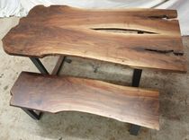 Live Edge Walnut Table And Bench 1 small