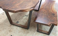 Live Edge Walnut Table And Bench 2 small