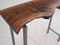 Live Edge Walnut & Steel Console Table 5 small