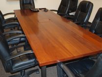 Sapelle Conference Table With Steel Base 2 small