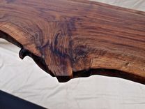 Live Edge Walnut Console Table With Steel Base & Shelf 2 small