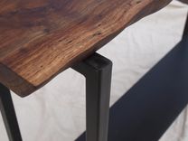 Live Edge Walnut Console Table With Steel Base & Shelf 3 small