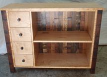 Reclaimed Maple Wood Bookcase With Drawers 2 small