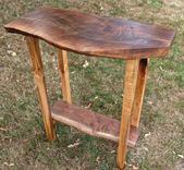 Live Edge Walnut Console Table & Maple Base 1 small