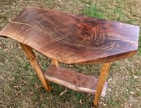 Live Edge Walnut Console Table & Maple Base 3 small