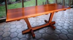 Salvaged Redwood Slab Dining Table 1 small