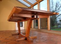 Salvaged Redwood Slab Dining Table 5 small