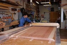 Salvaged Redwood Slab Dining Table 6 small