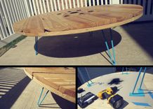 Reclaimed Spool Coffee Table 2 small