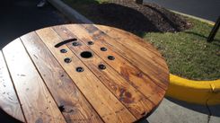 Reclaimed Full Spool Coffee Table 4 small