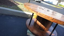 Reclaimed Full Spool Coffee Table 5 small