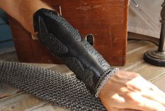 Black Leather Cyberpunk/Steampunk Bracer 1 small