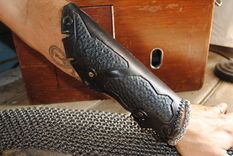 Black Leather Cyberpunk/Steampunk Bracer 3 small