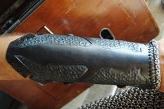 Black Leather Cyberpunk/Steampunk Bracer 4 small