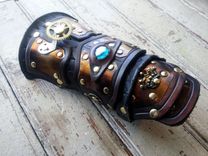 Brown And Brass Steampunk Leather Vanbrace 1 small