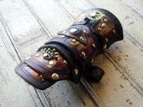 Brown And Brass Steampunk Leather Vanbrace 2 small