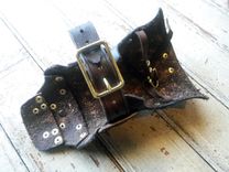 Brown And Brass Steampunk Leather Vanbrace 4 small