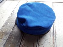 Blue Leather Motorcycle Style Hat 3 small