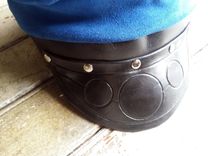 Blue Leather Motorcycle Style Hat 4 small