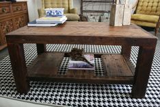 The Rustic Coffee Table Made From New Orleans Barge Board 3 small