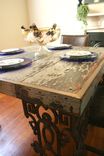 New Orleans Dining Room Table Made From Distressed Wood And Wrought Iron 3 small