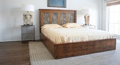 Queen Platform Bed Made From Reclaimed New Orleans Homes And Victorian Ceiling Tin 4 small