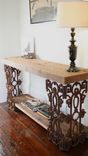 The Piety Table-Console Table Or Writing Desk Made From Reclaimed Wood And Wrought Iron 2 small