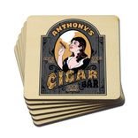 Custom Cigar Bar Wood Coasters, Set Of 4 3 small