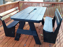 6ft Picnic Table With Distressed Finish ! 1 small