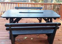 6ft Picnic Table With Distressed Finish ! 2 small