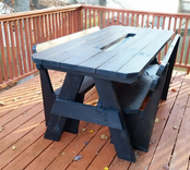 6ft Picnic Table With Distressed Finish ! 3 small