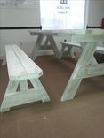 6ft Picnic Table With Distressed Finish ! 6 small