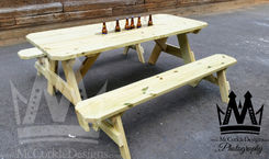 6ft Picnic Table With Built In Detached Seats 4 small