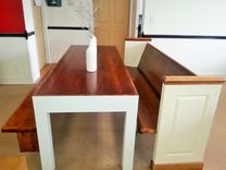 Formal Coffee Tables - Dinning Table Made Out Of Restored Church Prew ! 4 small