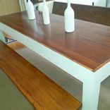 Formal Coffee Tables - Dinning Table Made Out Of Restored Church Prew ! 1 small