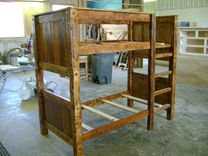 Twin On Twin Reclaimed Barnwood Bunk Bed 1 small