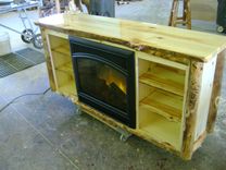 Aspen Log Tv Stand With A Built In Electric Fire Place 1 small