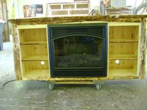 Aspen Log Tv Stand With A Built In Electric Fire Place 2 small