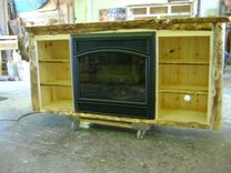 Aspen Log Tv Stand With A Built In Electric Fire Place 3 small