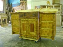 Custom Reclaimed Barn Wood Bathroom Vanity With Aspen Natural Edge Counter 1 small