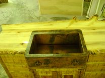 Custom Reclaimed Barn Wood Bathroom Vanity With Aspen Natural Edge Counter 3 small