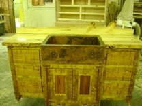 Custom Reclaimed Barn Wood Bathroom Vanity With Aspen Natural Edge Counter 4 small