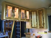 Rustic Aspen Log Kitchen Cabinets And Built In Wall Spice Rack 1 small