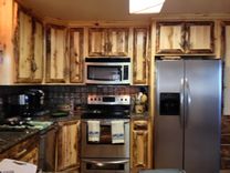 Rustic Aspen Log Kitchen Cabinets And Built In Wall Spice Rack 2 small