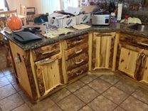 Rustic Aspen Log Kitchen Cabinets And Built In Wall Spice Rack 4 small
